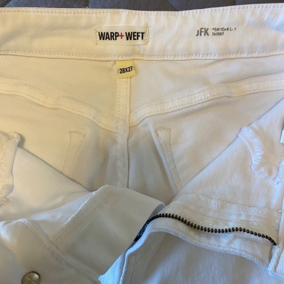 Warp + Weft -White-JFK‎ New York City- Skinny Ankle Jean -Raw Hem-Size 28x27 - Picture 8 of 10